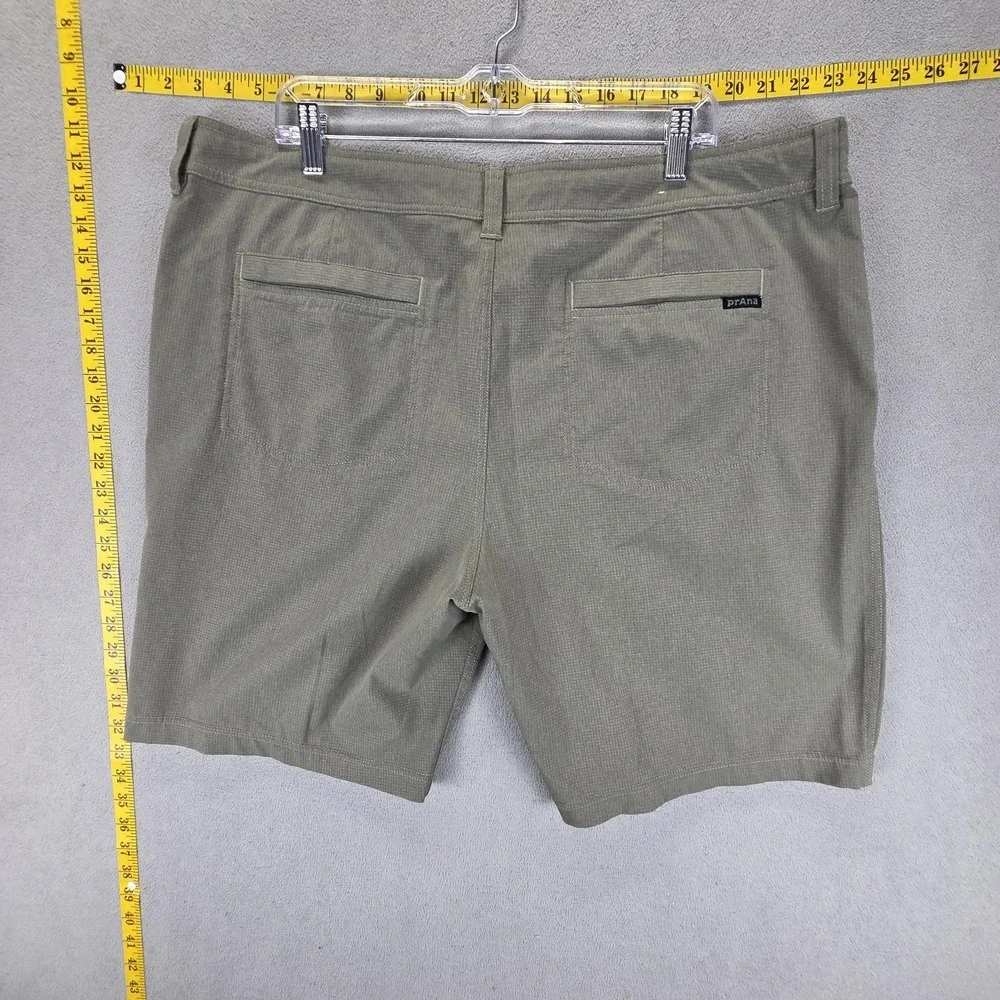 PrAna Shorts Mens 40 Green Hybridizer Microfiber Stretch Casual Summer 8